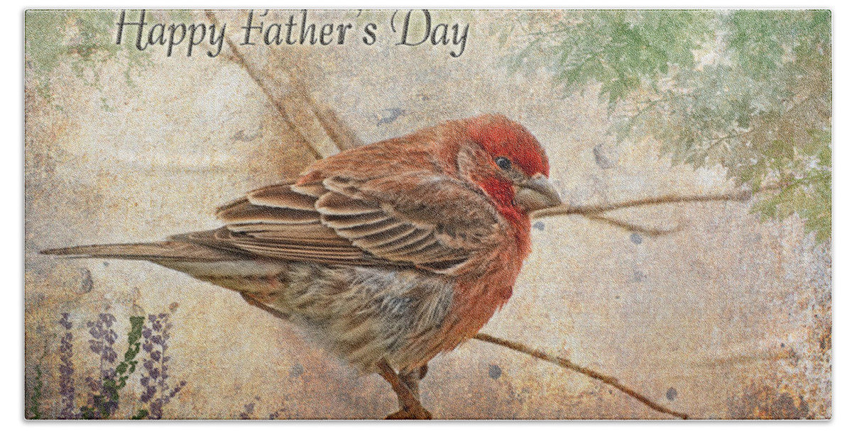 Nature Beach Sheet featuring the photograph Finch Greeting Card Father's Day by Debbie Portwood