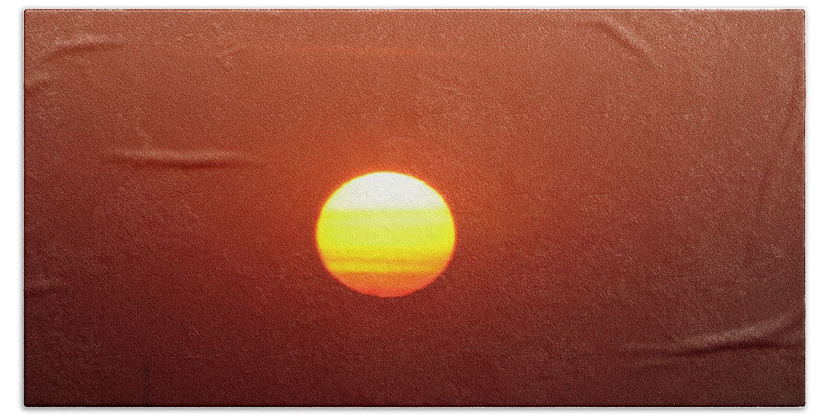 Sunrise Beach Towel featuring the photograph Fire In The Sky by Kerri Farley