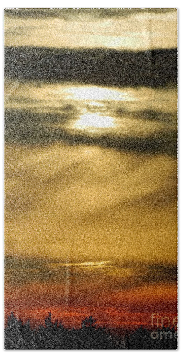 Fire Beach Towel featuring the photograph Fire Sunset 1 by Gallery Of Hope 