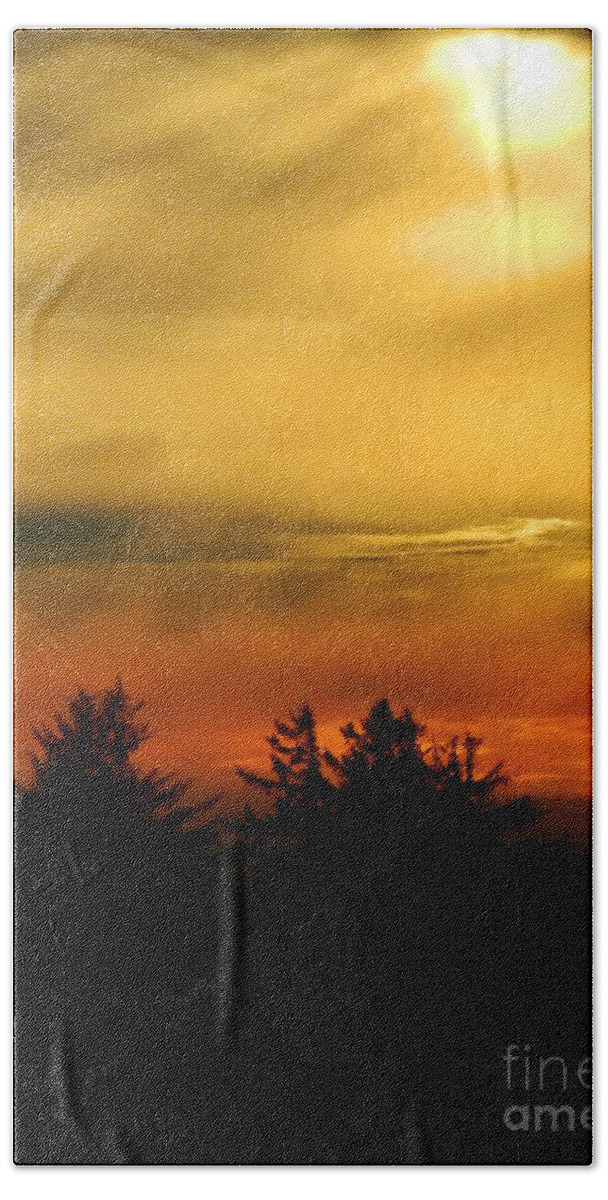 Fire Beach Towel featuring the photograph Fire Sunset 4 by Gallery Of Hope 