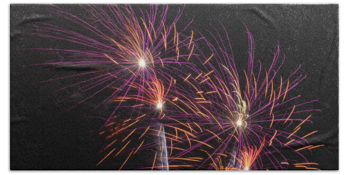 Tinas Captured Moments Beach Towel featuring the photograph Fire Works by Tina Hailey