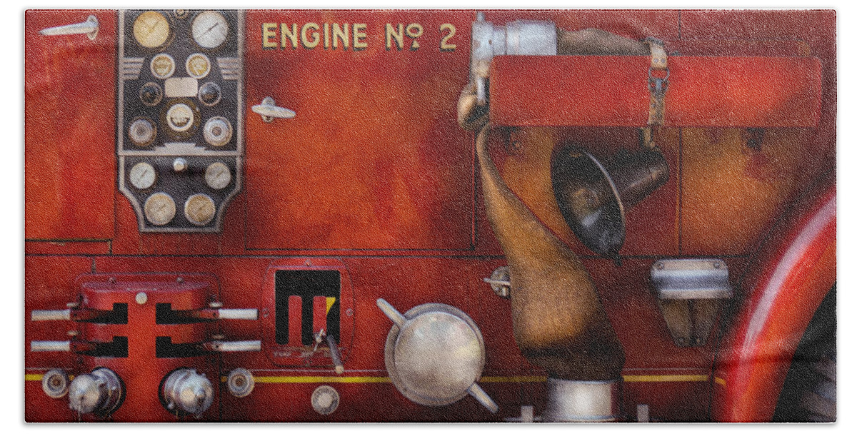 Suburbanscenes Beach Towel featuring the photograph Fireman - Old Fashioned Controls by Mike Savad