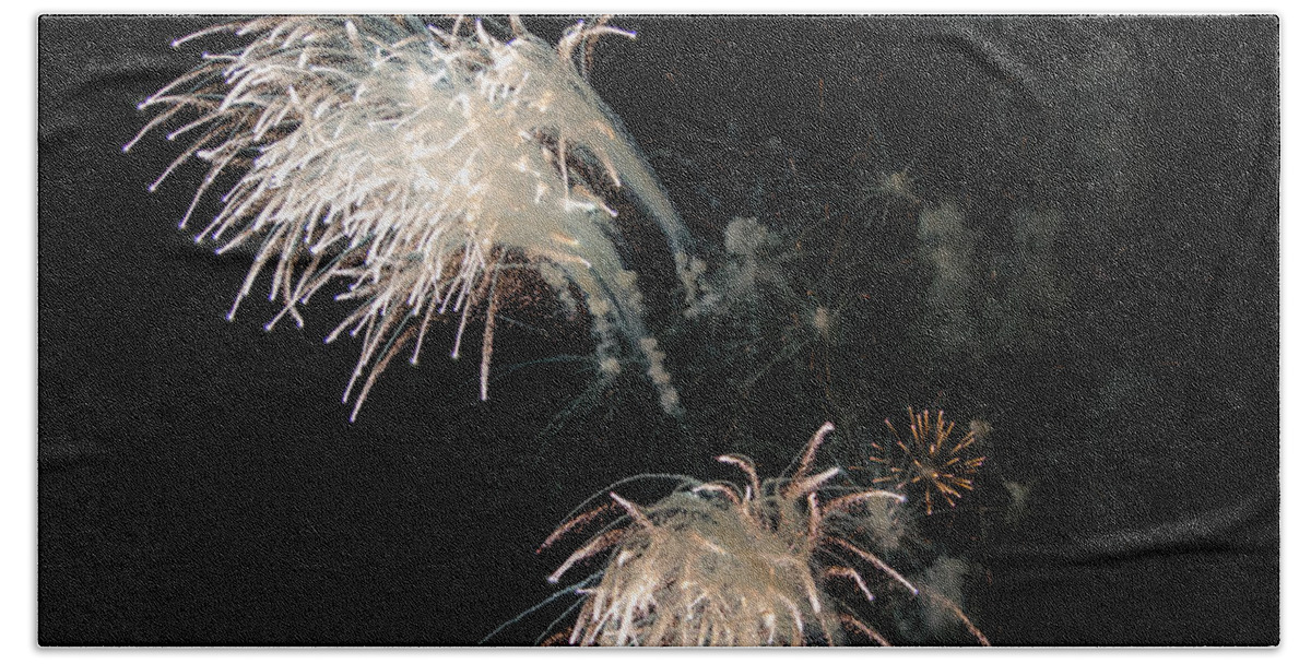 Fireworks Beach Towel featuring the photograph Fireworks 3 by Susan McMenamin