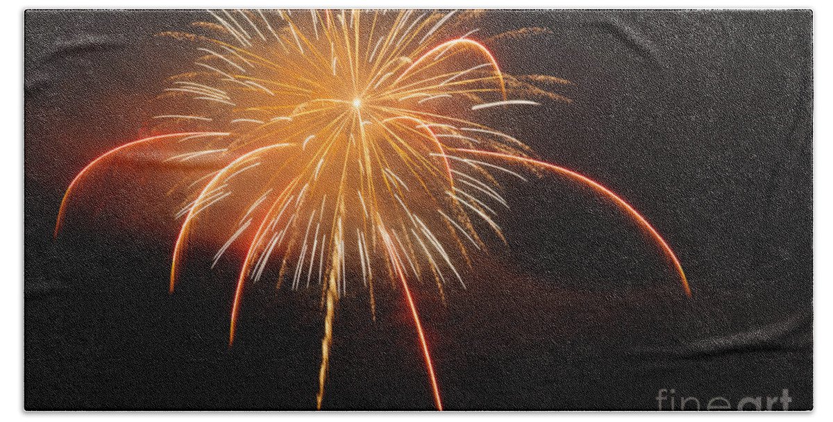 White Mountain National Forest Beach Towel featuring the photograph Fireworks - Lincoln New Hampshire USA by Erin Paul Donovan