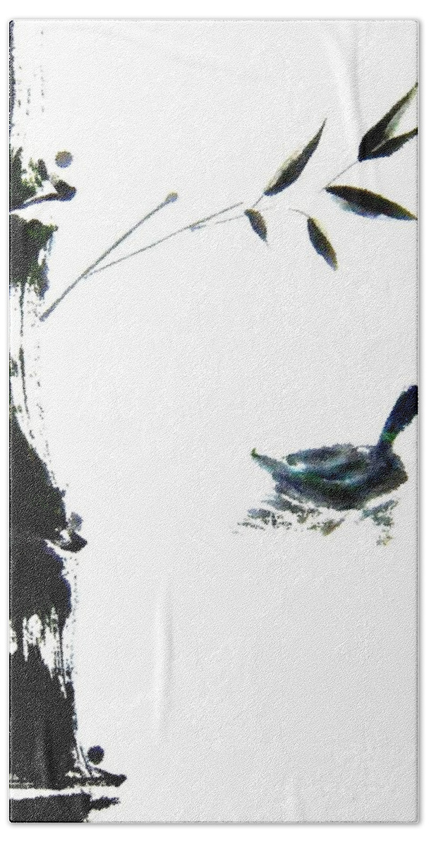 Duck Beach Sheet featuring the painting First Reflection by Bill Searle