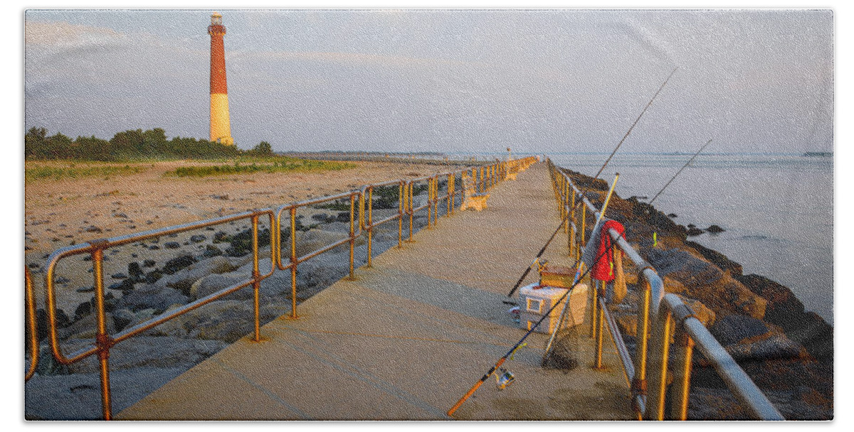 Fishing Beach Towel featuring the photograph Fishin' Barney at Sun Rise by Mark Rogers