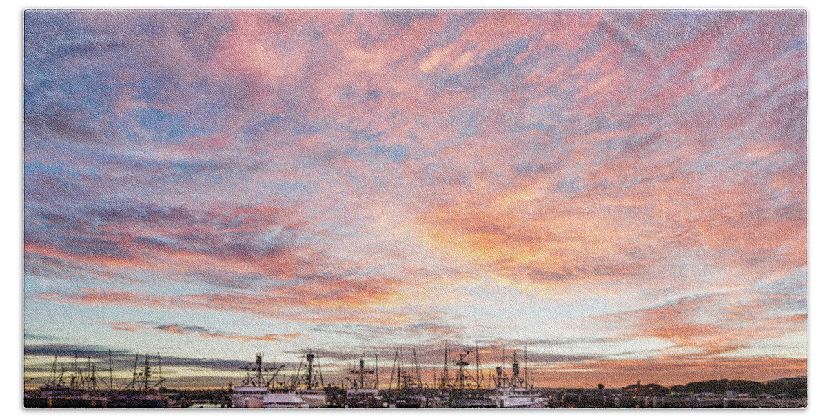 Sunset Beach Towel featuring the photograph Fishing Boats by Dan McGeorge