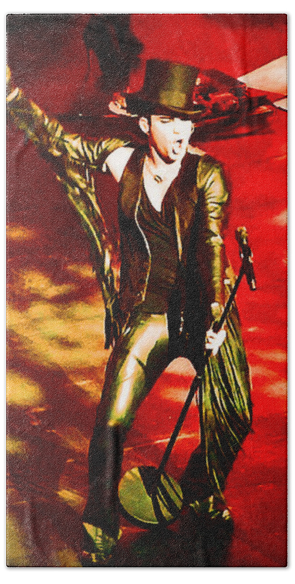 Adam Lambert Beach Towel featuring the photograph Adam Lambert In Concert by Marguerita Tan