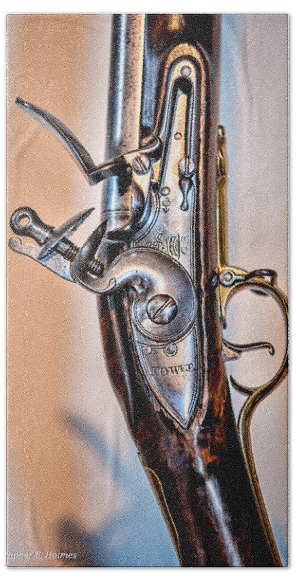 Christopher Holmes Photography Beach Towel featuring the photograph Flintlock by Christopher Holmes