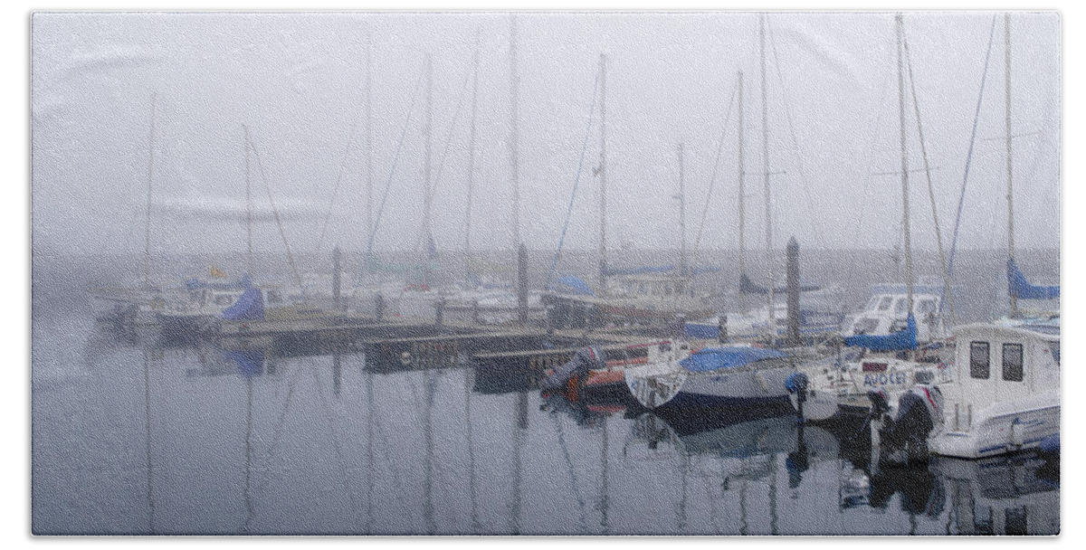 Marina Beach Sheet featuring the photograph Fog in Marina I by Elena Perelman