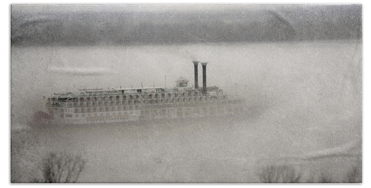 Riverboat Beach Towel featuring the photograph The American Queen by Patricia Montgomery
