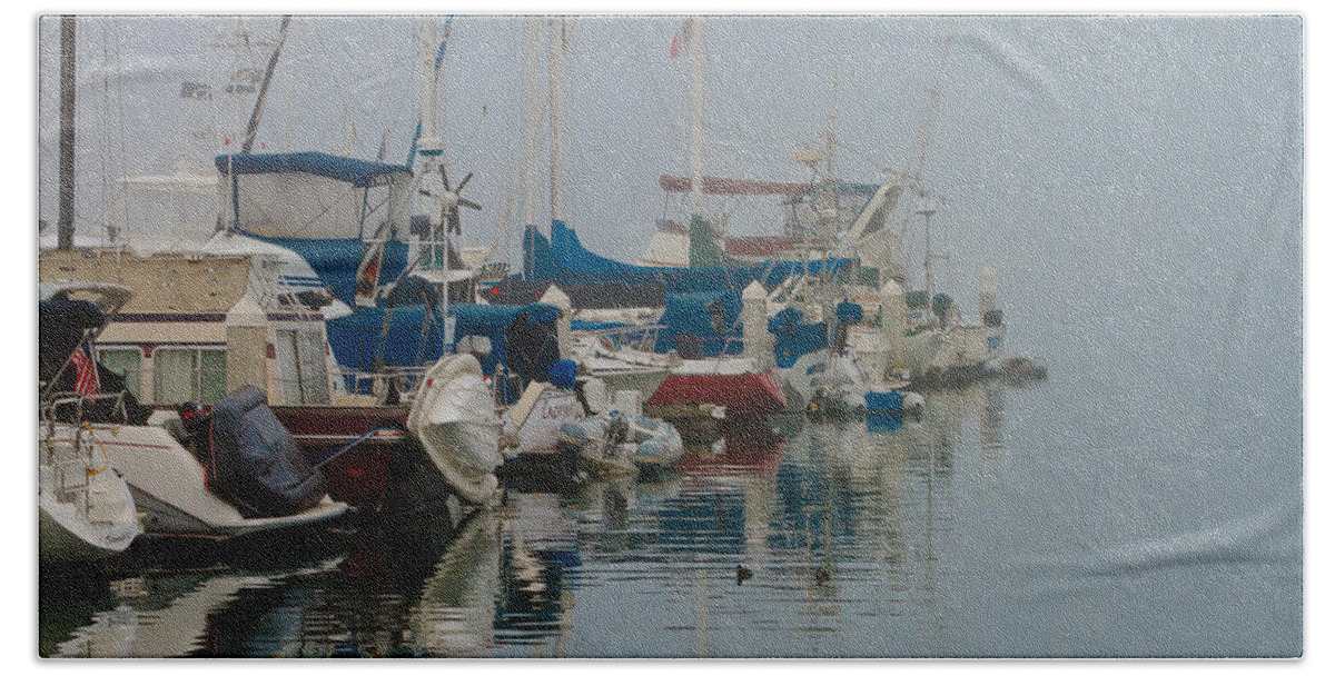 Harbor Beach Towel featuring the photograph Foggy Harbor by Ben Graham