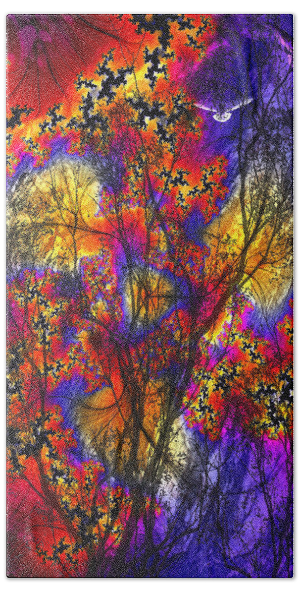 Forest Fire Beach Towel featuring the digital art Forest Fire by Lisa Yount