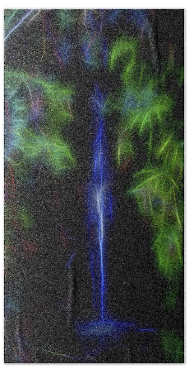 Nature Beach Towel featuring the digital art Forest Waterfall by William Horden