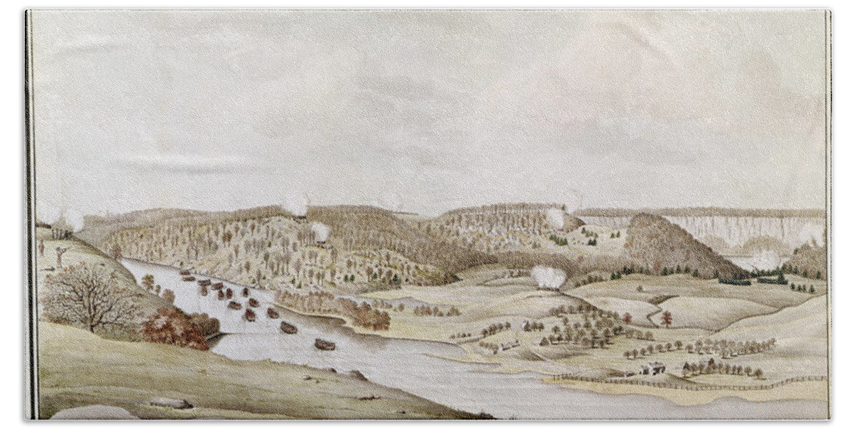 1776 Beach Towel featuring the photograph Fort Washington, 1776 by Granger