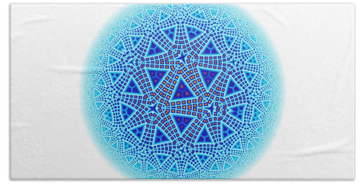Escher Beach Towel featuring the digital art Fractal Escher Winter Mandala 5 by Hakon Soreide