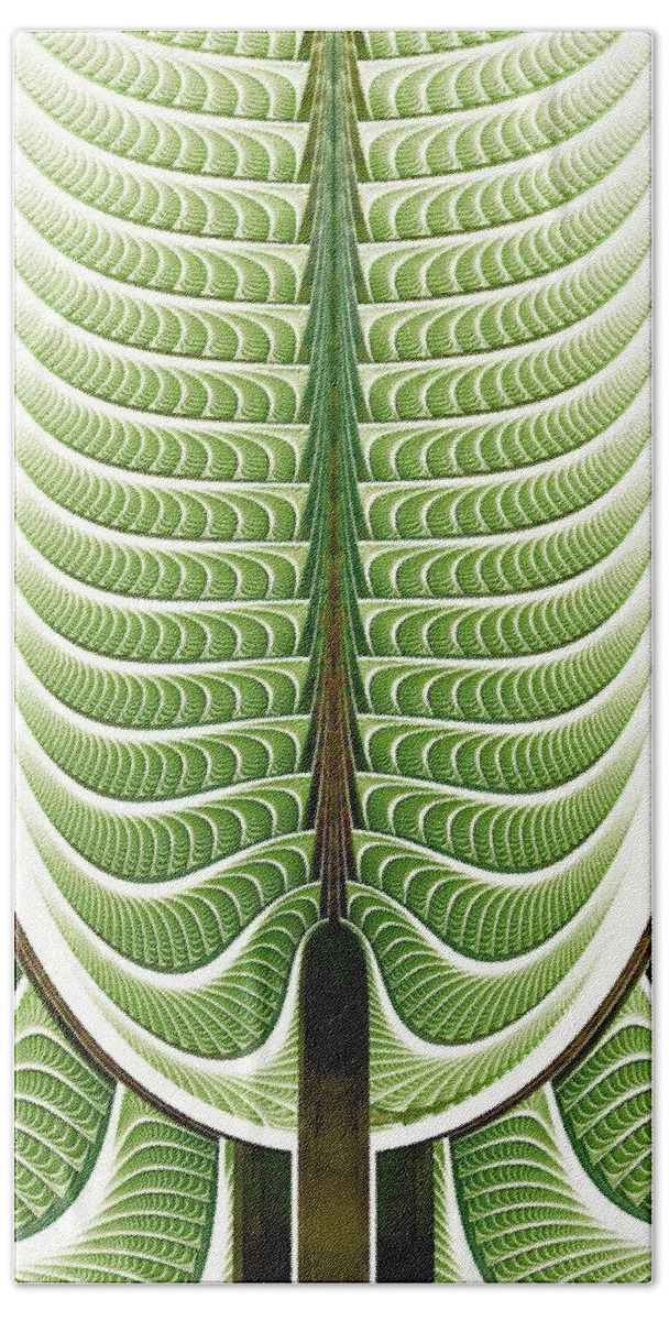 Pine Beach Towel featuring the digital art Fractal Pine by Anastasiya Malakhova