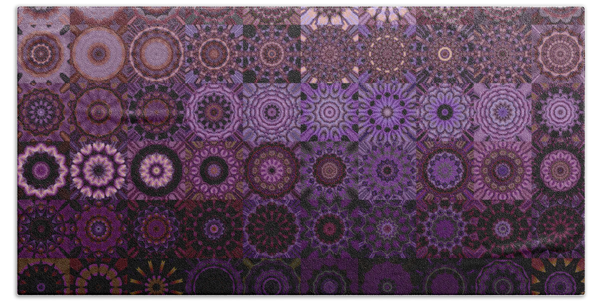 Flowers Beach Towel featuring the digital art Fractascope Kaleidestry 10x10 by Ann Stretton
