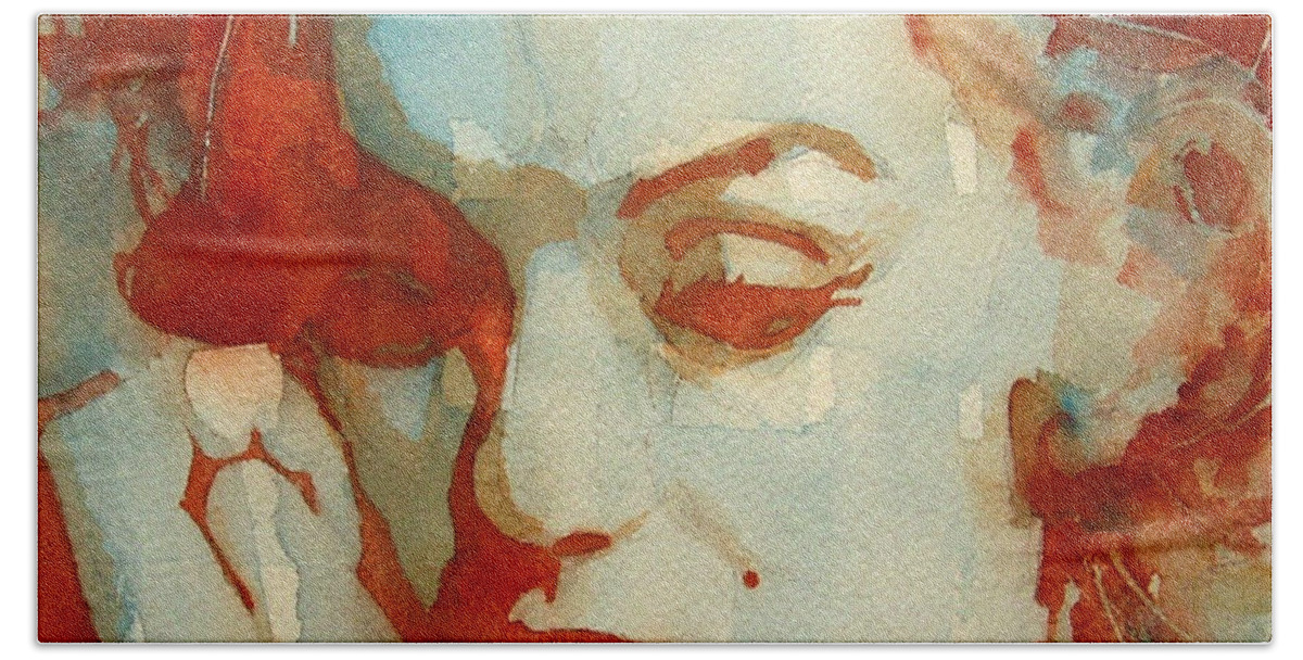 Marilyn Monroe Beach Towel featuring the painting Fragile by Paul Lovering