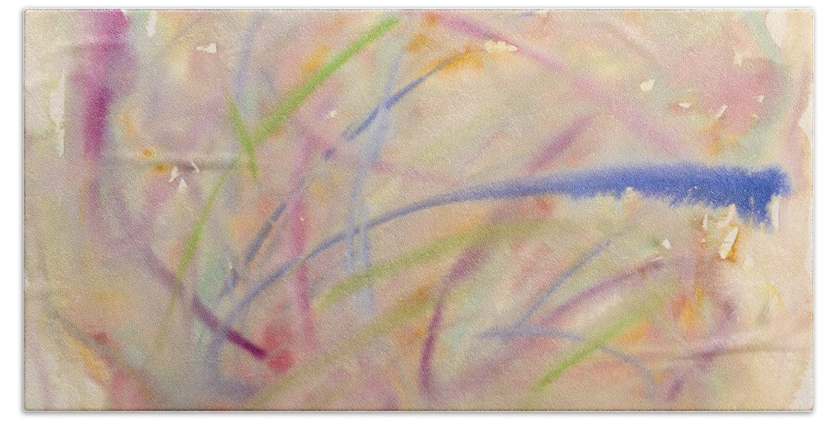Abstract Beach Towel featuring the painting Freedom by Angela Bushman