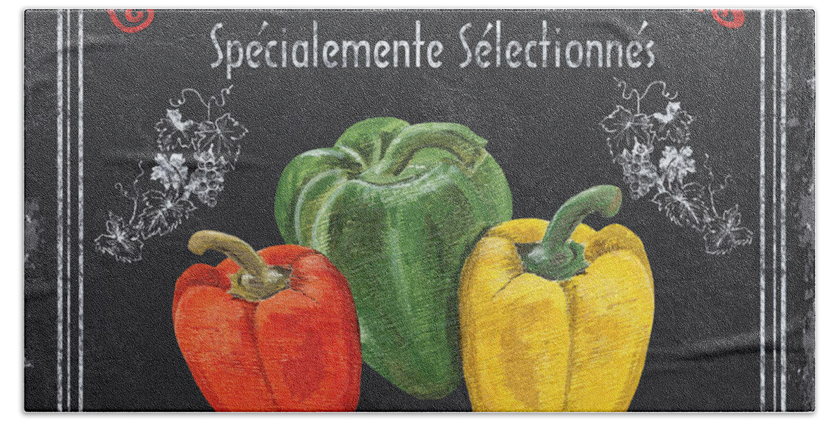 Produce Beach Sheet featuring the painting French Vegetables 3 by Debbie DeWitt