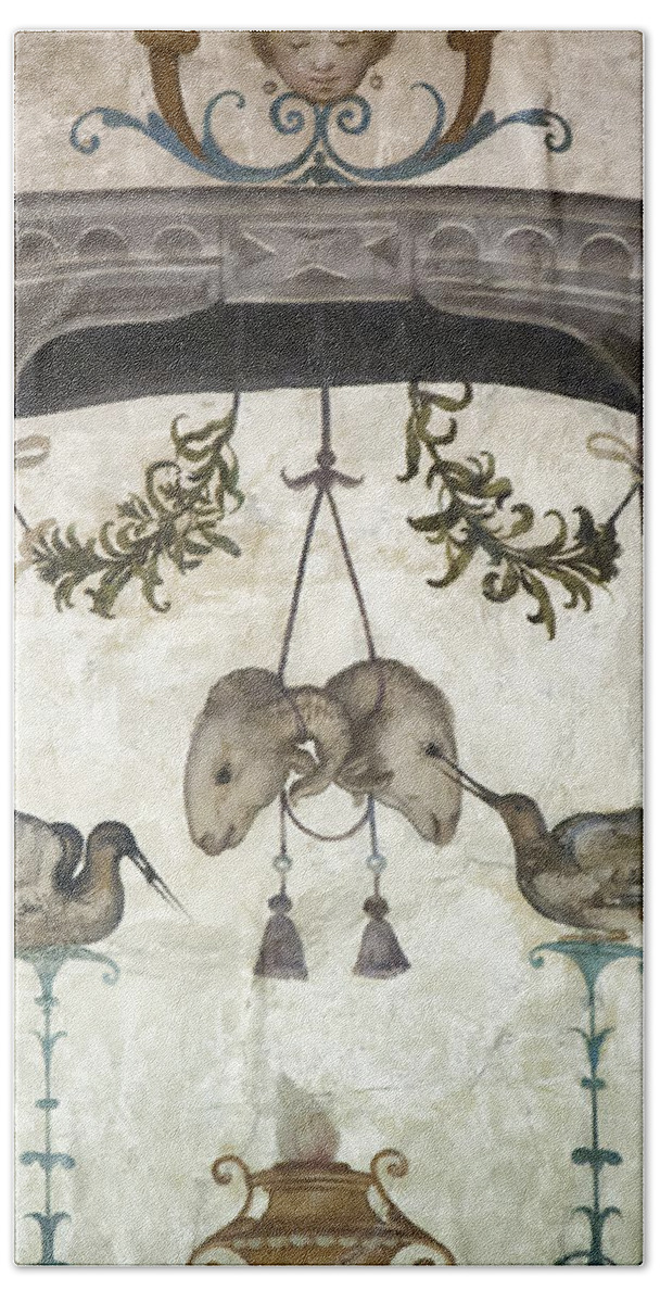 Ancient Beach Towel featuring the photograph Fresco on the Ceiling in Palazzo Vecchio by Melany Sarafis