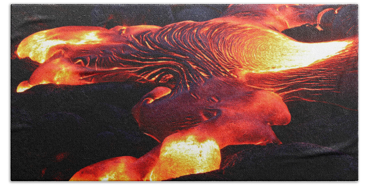 Lava Beach Sheet featuring the photograph Fresh Lava Flow by Venetia Featherstone-Witty