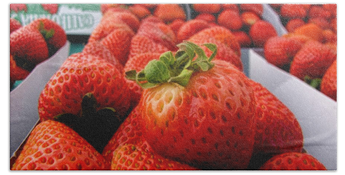 Fruit Beach Towel featuring the photograph Fresh Strawberries by Peggy Hughes