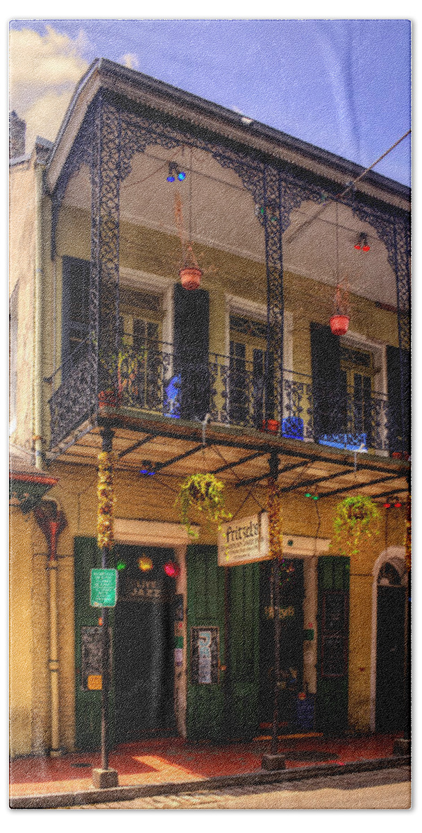 New Orleans Beach Towel featuring the photograph Fritzel's European Jazz Pub New Orleans by Greg and Chrystal Mimbs