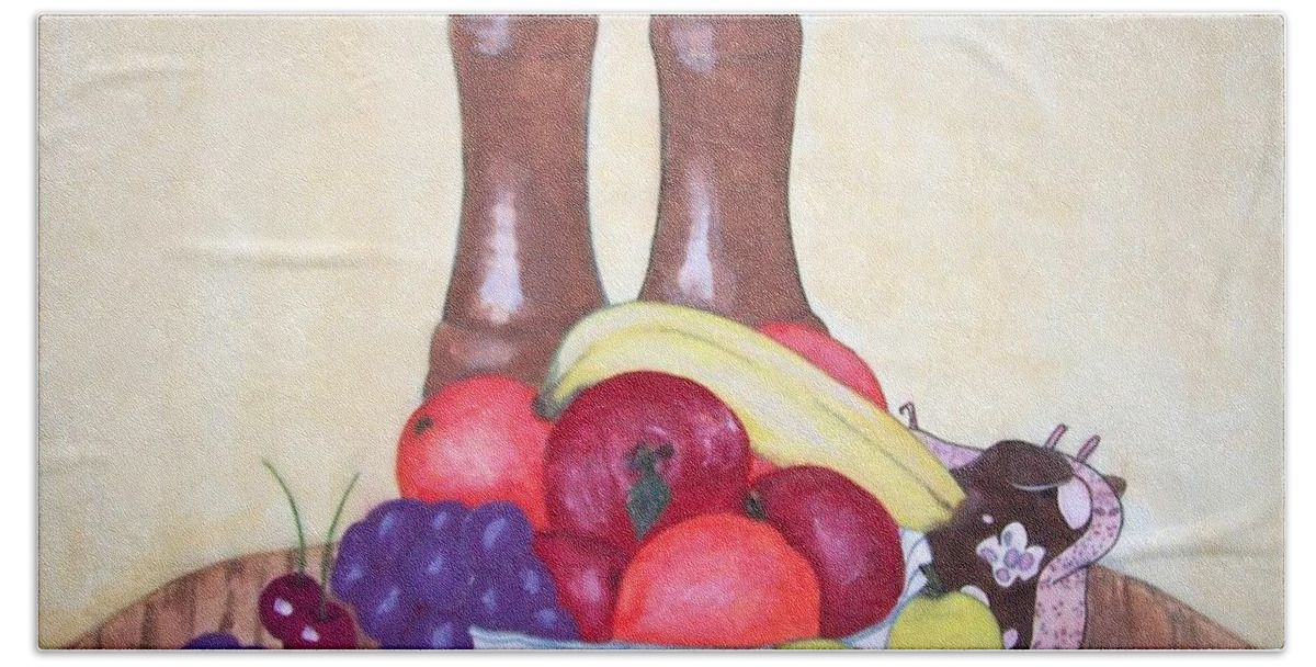 Fruit Beach Towel featuring the painting Fruit Table by Susan Turner Soulis