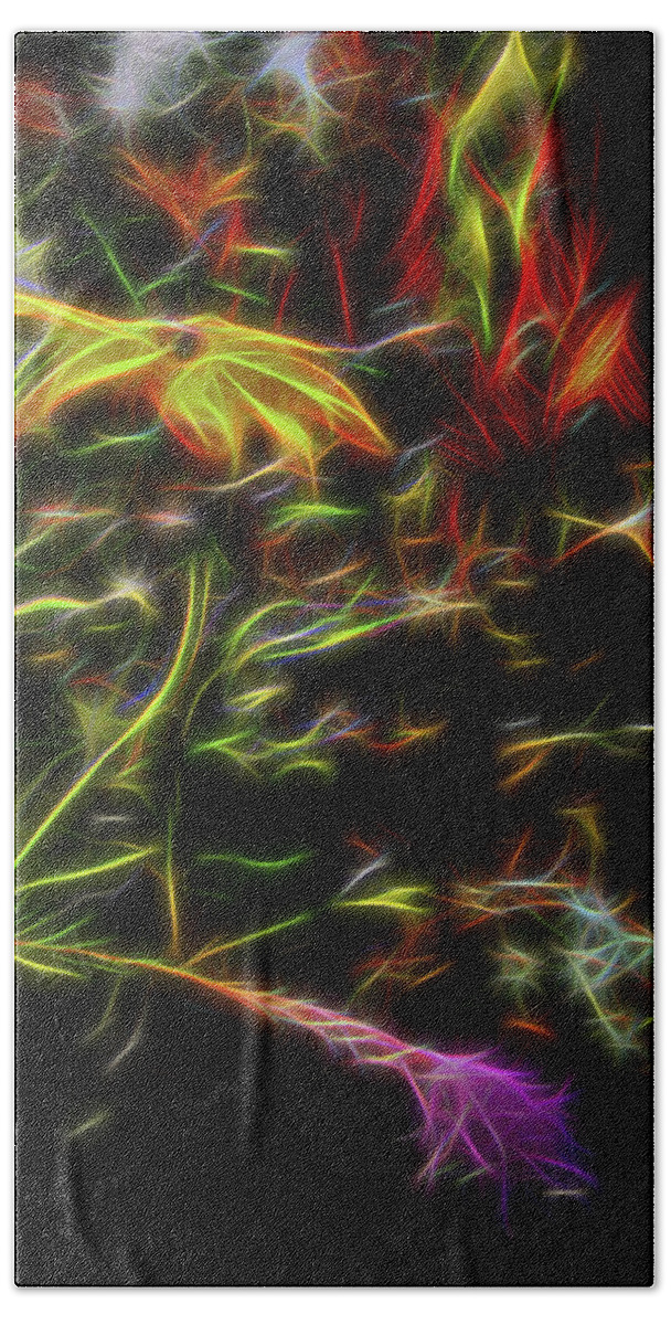Rich Reds Beach Towel featuring the digital art Garden of Dreams 1 by William Horden