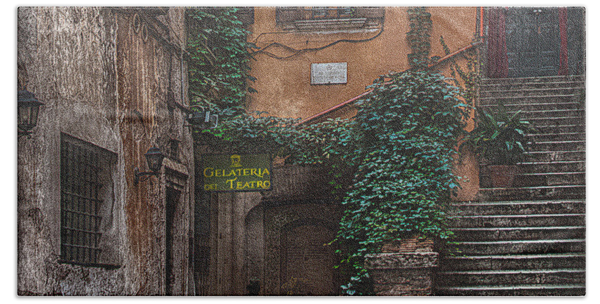Gelateria Beach Sheet featuring the photograph Gelateria del Teatro by Hanny Heim