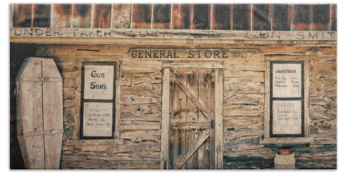 Old West Beach Towel featuring the photograph General Store by Betty LaRue