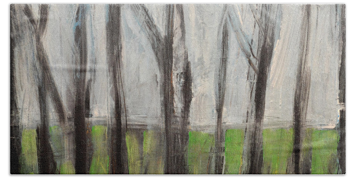 Trees Beach Sheet featuring the painting Gentle Rain by Tim Nyberg