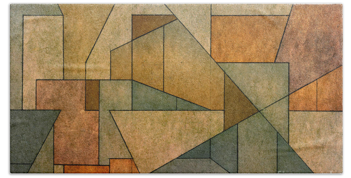 Geometric Beach Sheet featuring the digital art Geometric Abstraction IV by David Gordon