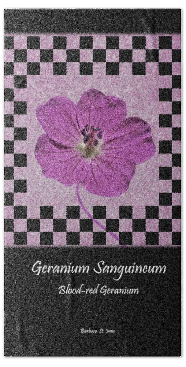 Checkerboard Beach Towel featuring the digital art Geranium Purple Poster 1 by Barbara St Jean