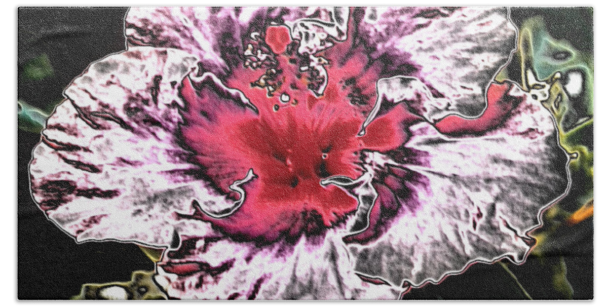 Wow! Pops With Beauty Beach Towel featuring the photograph Giant Pink Sandstone Hibicus by Belinda Lee