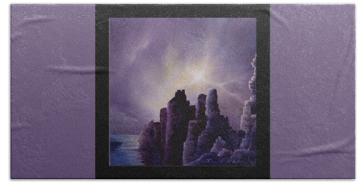 Sunrise Beach Towel featuring the painting Girnigoe Castle by James Hill