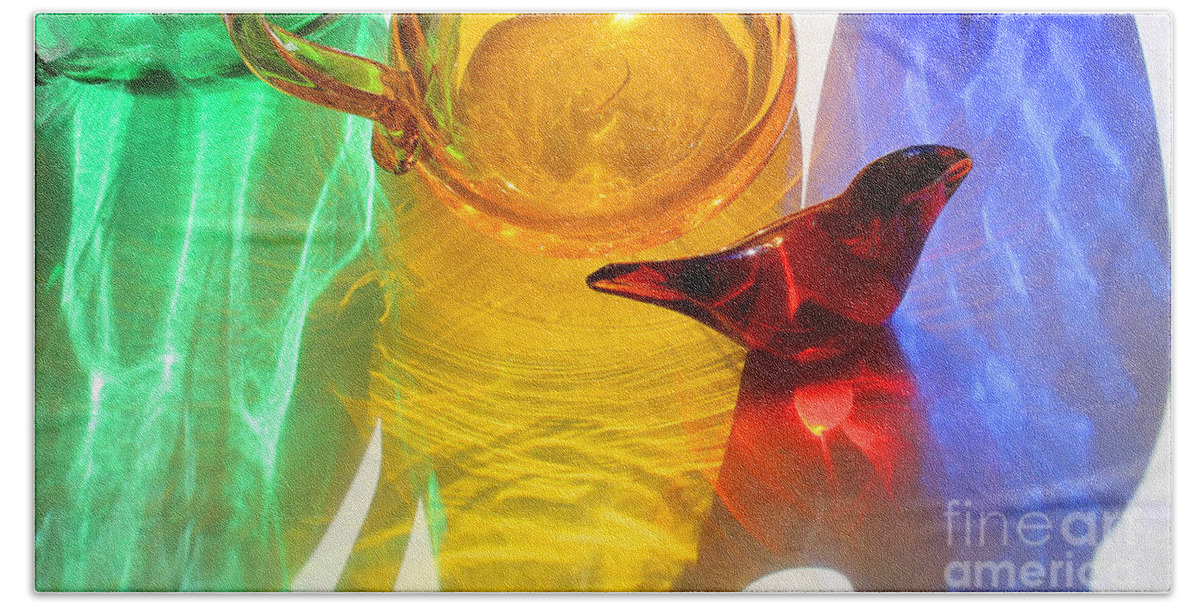 Glass Beach Towel featuring the photograph Glass Reflections #8 by Karen Adams