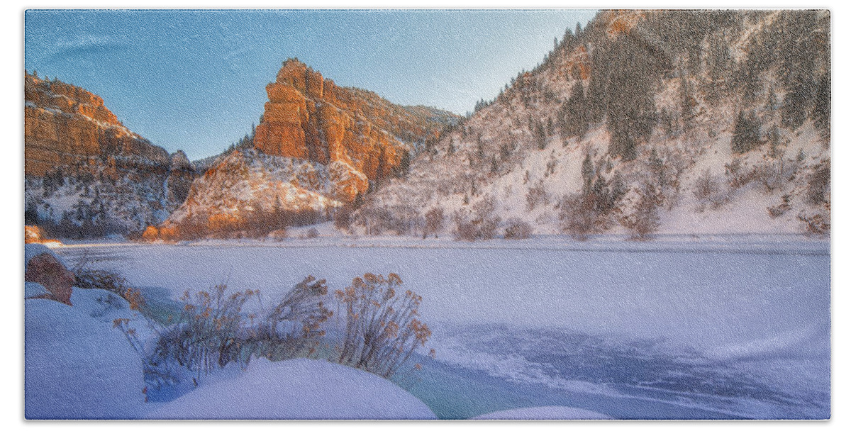 Landscape Beach Sheet featuring the photograph Glenwood Springs Morning by Darren White