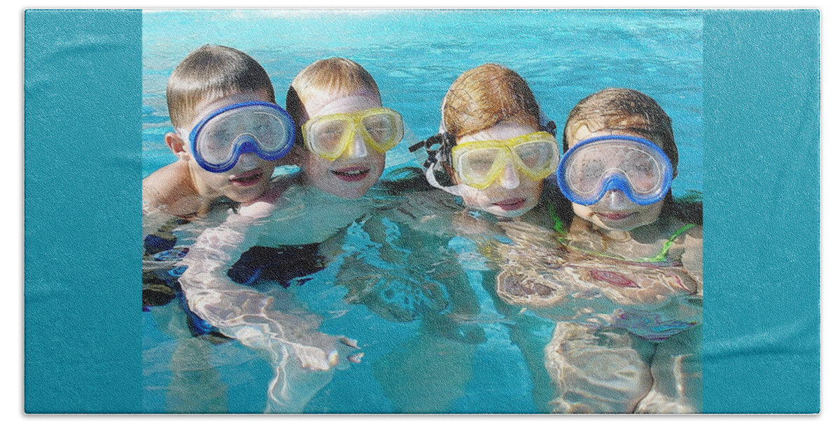 Pool Beach Towel featuring the photograph Goggle Eyed Quartet by David Nicholls