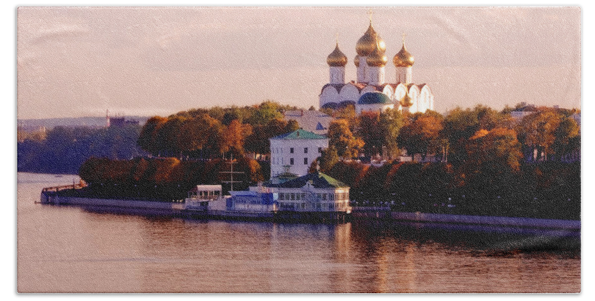 Russia Beach Sheet featuring the photograph Golden Hour. Yaroslavl. Russia by Jenny Rainbow