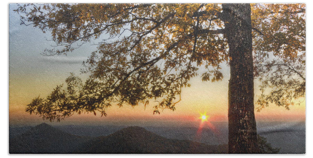 Appalachia Beach Towel featuring the photograph Golden Lights by Debra and Dave Vanderlaan