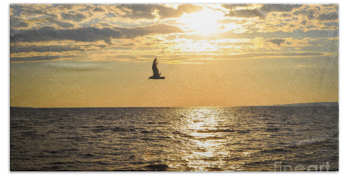Sunset Beach Towel featuring the photograph Golden Sunset by Bianca Nadeau