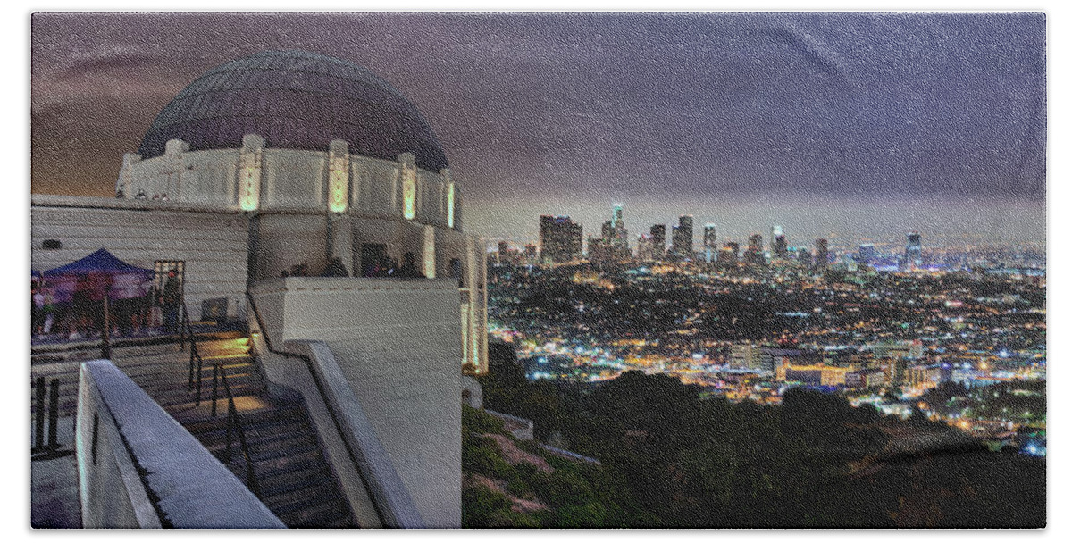 Observatory Beach Towel featuring the photograph Gotham Griffith Observatory by Scott Campbell