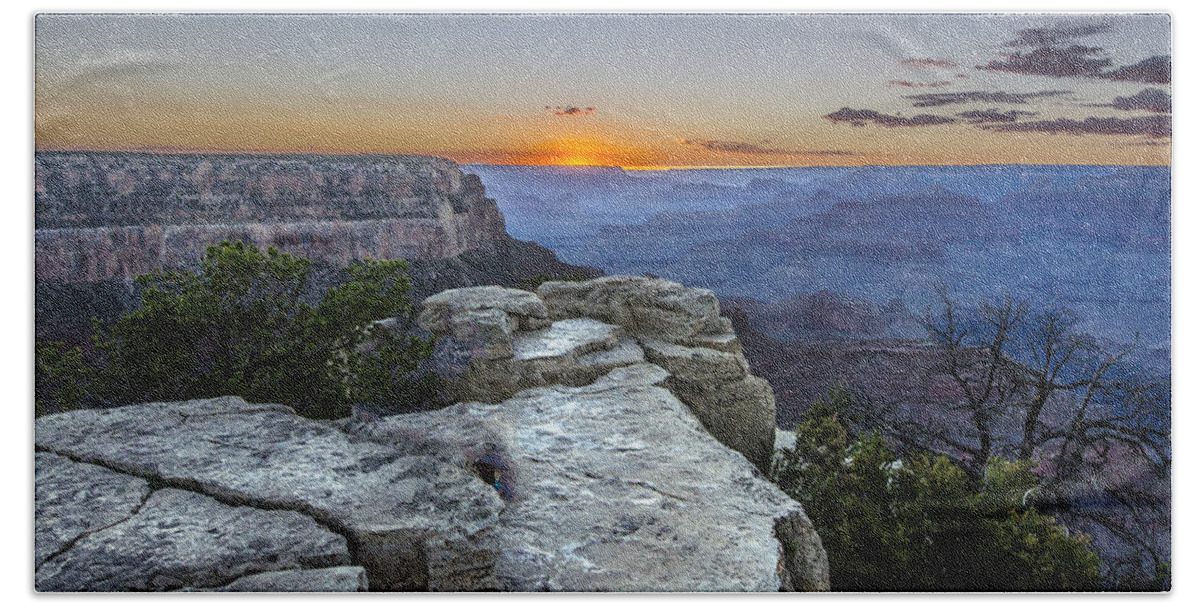 Sun Beach Sheet featuring the photograph Grand Canyon Sunset by William Bitman