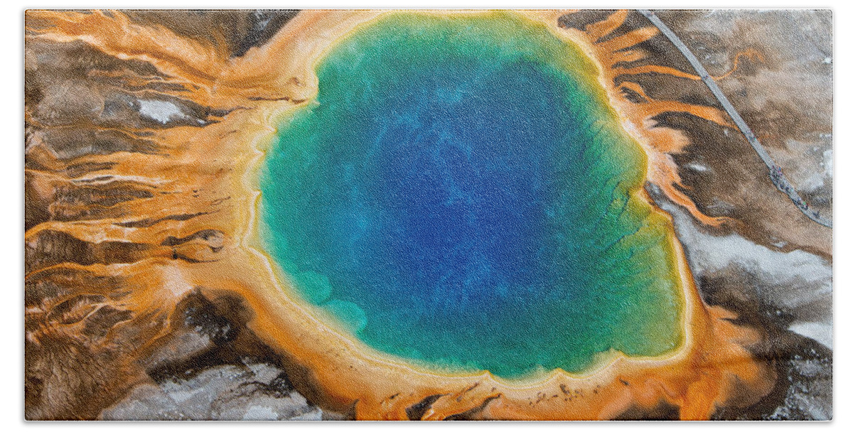 North America Beach Towel featuring the photograph Grand Prismatic Spring by Max Waugh