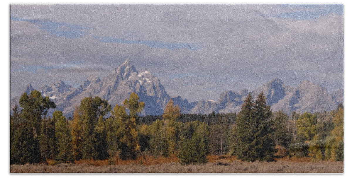 Mountains Beach Sheet featuring the photograph Grand Teton by Frank Madia