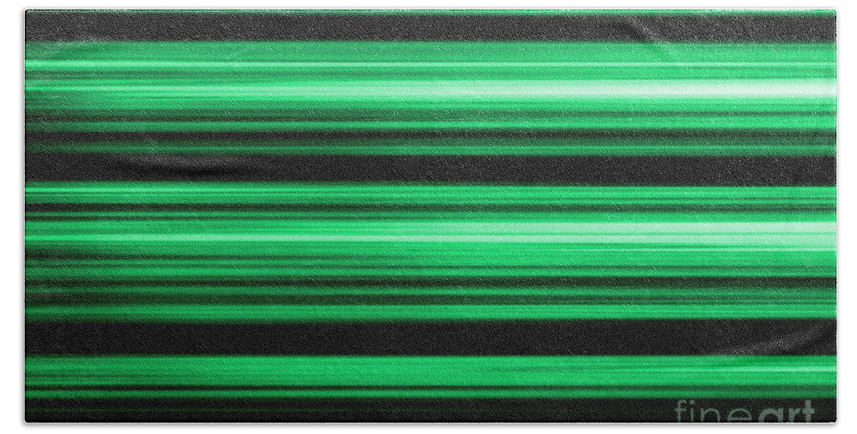 Green Beach Towel featuring the digital art Green Abstract by Henrik Lehnerer