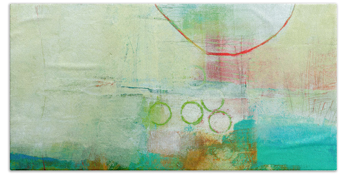 Acrylic Beach Towel featuring the painting Green and Red 6 by Jane Davies